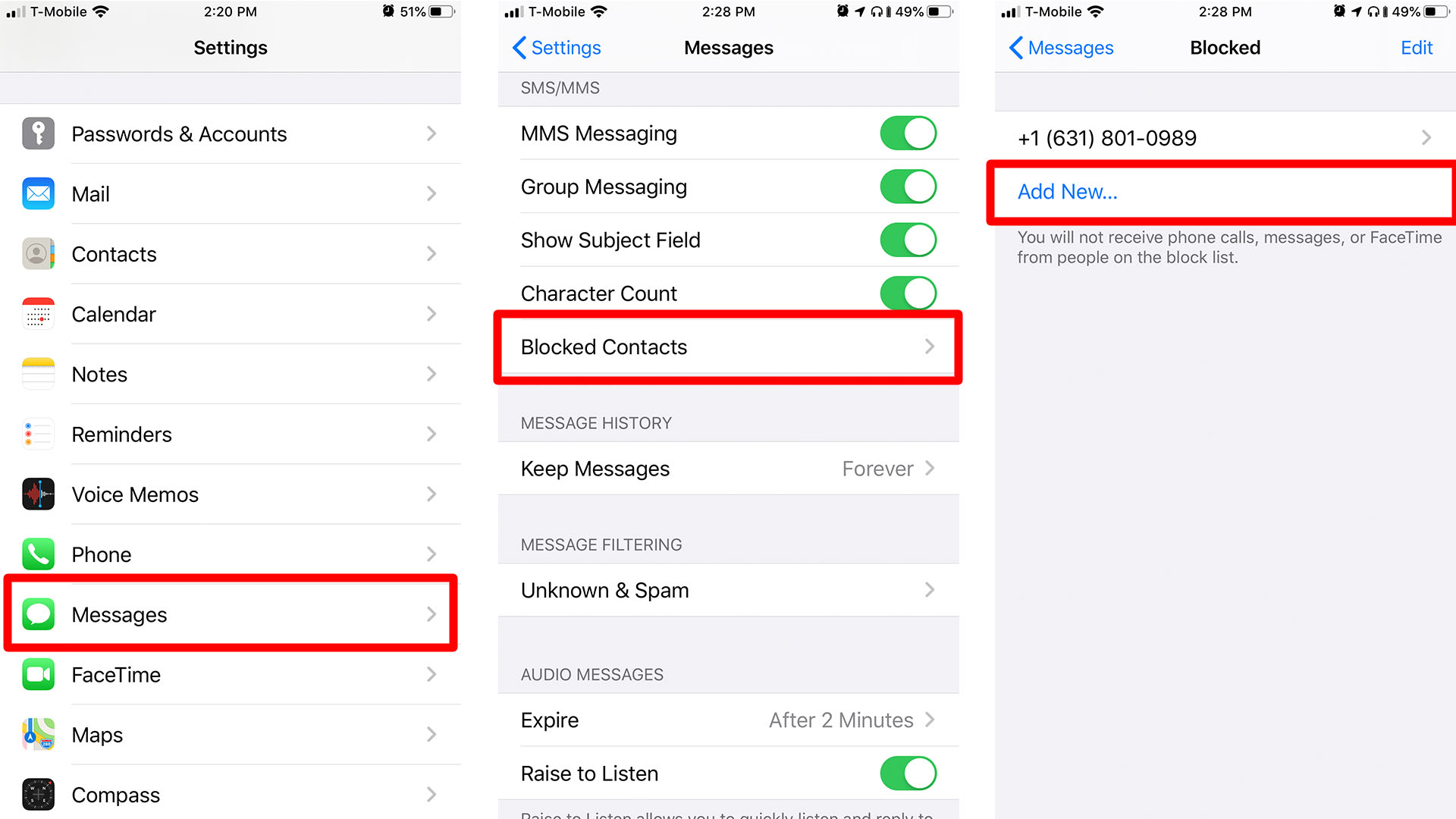 how to block a number on iphone